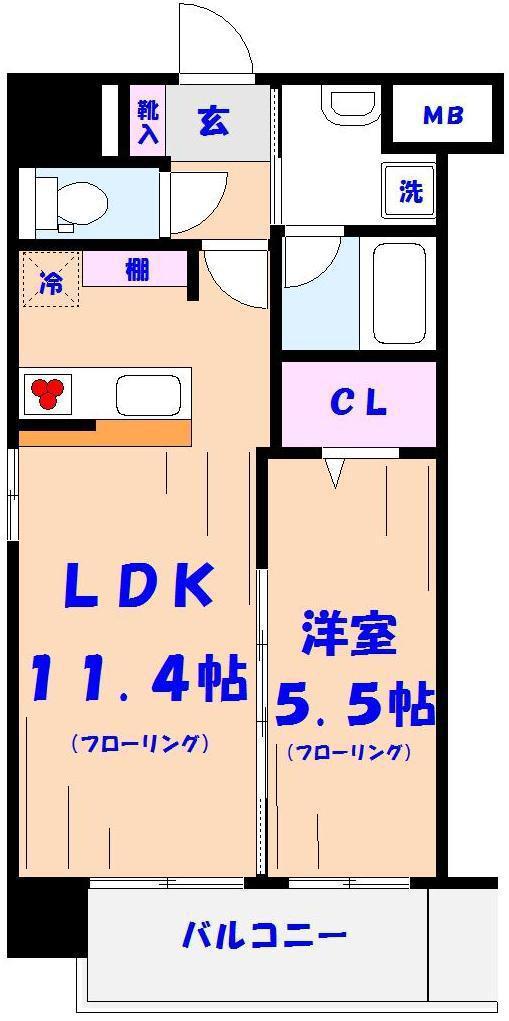 U GAGNER(1LDK/4階)の間取り写真