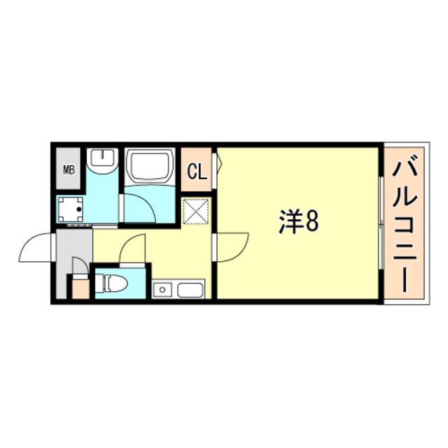 クレアドル須磨(1K/3階)の間取り写真