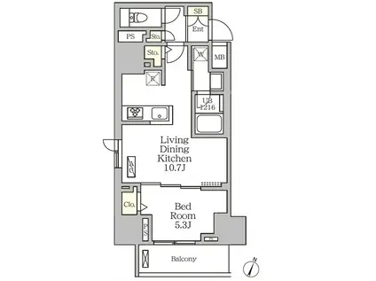 コートレジデンス南大塚(1LDK/4階)の間取り写真