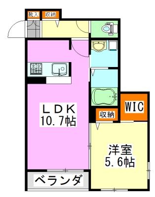 サンライズ船橋884(1LDK/2階)の間取り写真