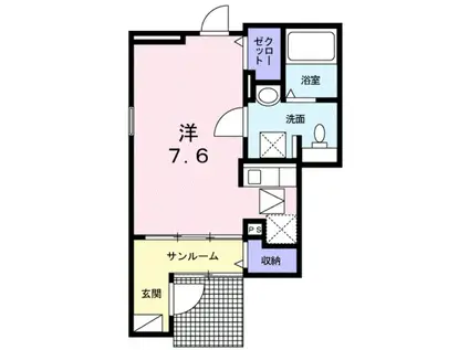 セトル・コンチェルト(ワンルーム/1階)の間取り写真