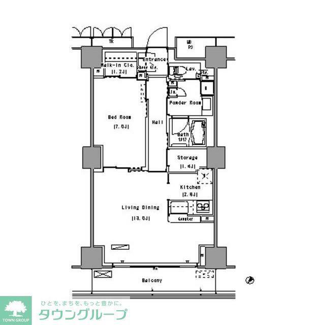 パークアクシス豊洲(1LDK/4階)の間取り写真