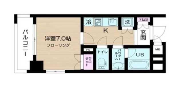 レキシントンスクエア本所吾妻橋(1K/2階)の間取り写真