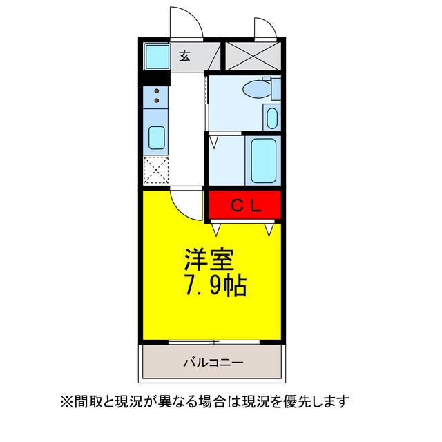 KT 2ND(1K/2階)の間取り写真