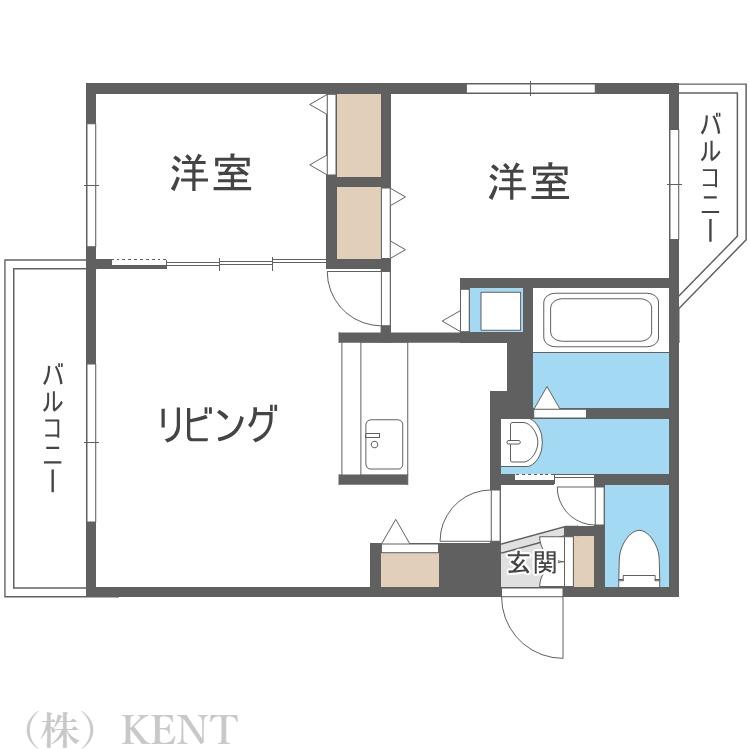 カプチーノ(2LDK/4階)の間取り写真