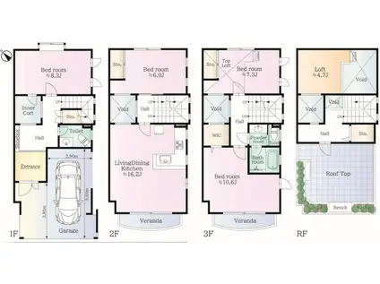 オリンピア三田(4LDK/1階)の間取り写真