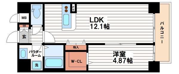 PERFECTLIFE真法院(1LDK/6階)の間取り写真