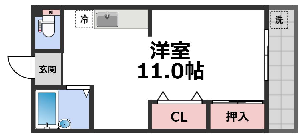 シャンボール今里II番館(ワンルーム/5階)の間取り写真