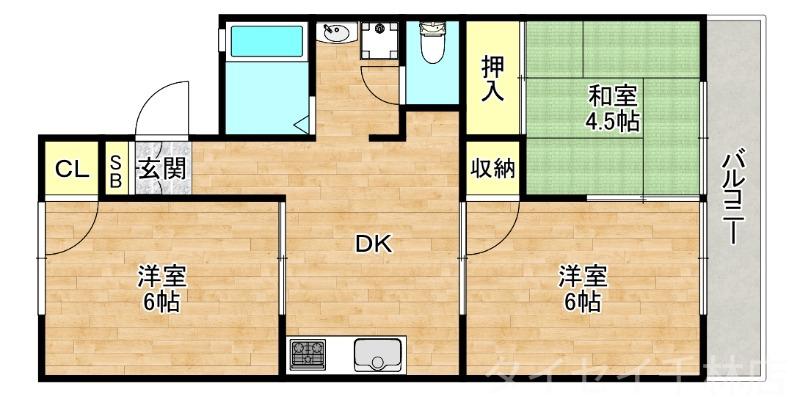 メゾン大久保A(3DK/2階)の間取り写真