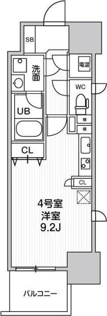 グレンパーク新大阪II(ワンルーム/2階)の間取り写真