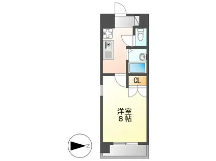 メゾンオランジェ渡辺(1K/6階)の間取り写真