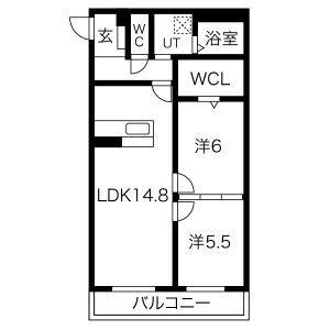 MIRAI(2LDK/3階)の間取り写真