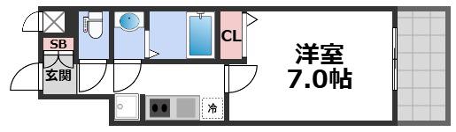 D.CLAREST玉造(1K/6階)の間取り写真