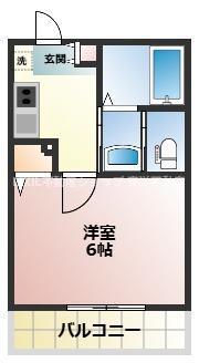 蓮田市東4丁目アパート(1K/2階)の間取り写真