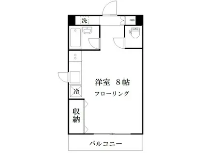 ブルーローズガーデン(ワンルーム/4階)の間取り写真