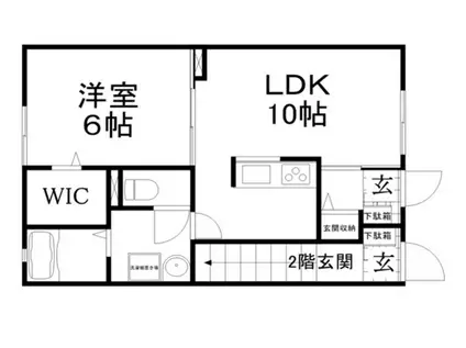 ミオアンジェラA棟(1LDK/1階)の間取り写真