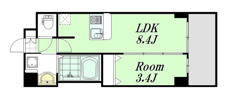 プレサンス新大阪ジェイズ(1LDK/5階)の間取り写真