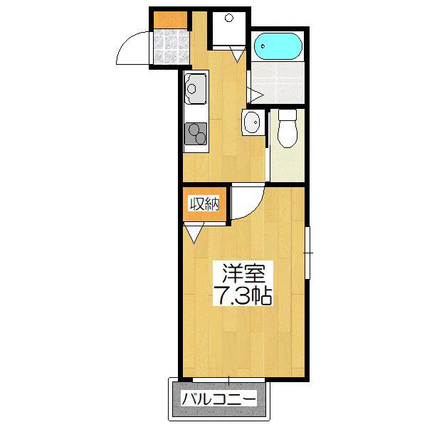 CASA VERDE 高辻(1K/5階)の間取り写真