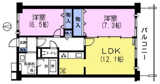 アルシオネ上さぎ(2LDK/2階)の間取り写真