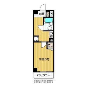 メロディーハイム夕陽丘(1K/4階)の間取り写真