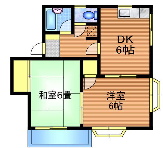 オレンジコート(2DK/2階)の間取り写真
