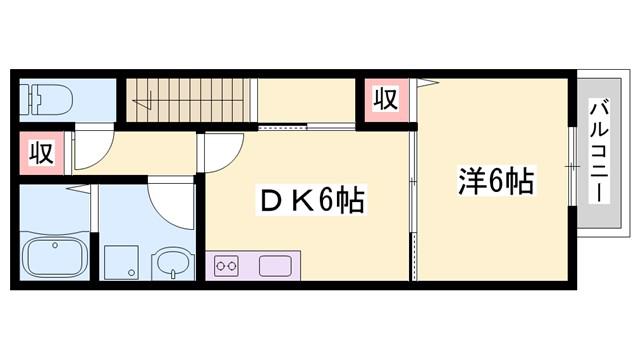 SENSE三木本町(1DK/1階)の間取り写真