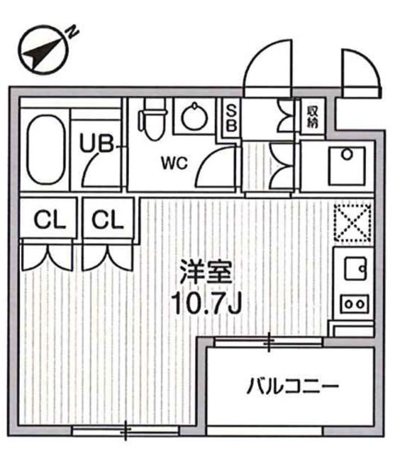 大田西馬込レジデンス(ワンルーム/3階)の間取り写真