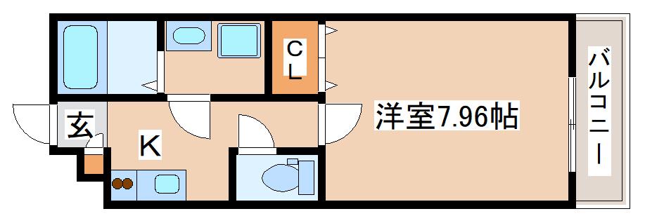 エステイトE神戸長田(1K/3階)の間取り写真