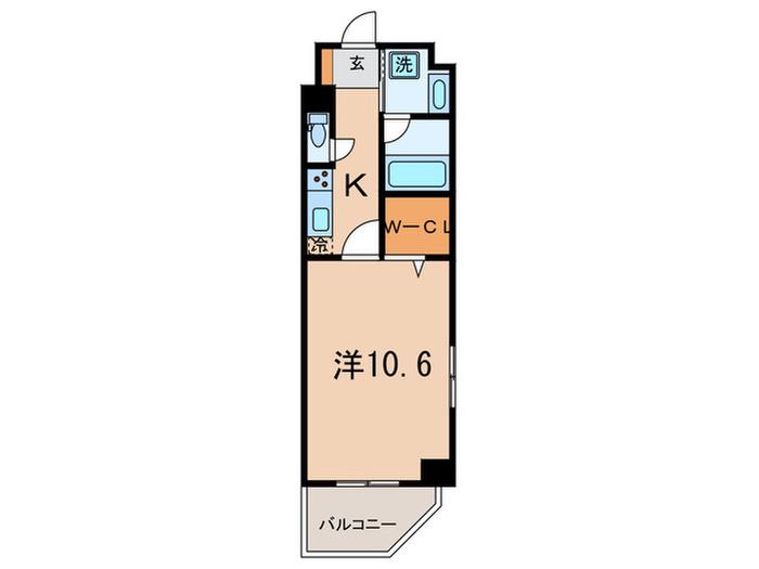 ベルメゾン若林(1K/5階)の間取り写真