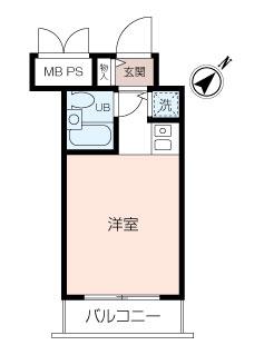 ライオンズマンション磯子第2(ワンルーム/2階)の間取り写真