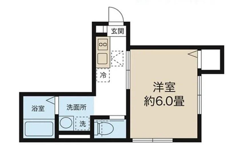 サンタフェ北新宿(1K/1階)の間取り写真