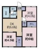 クロノス下鶴間(3DK/2階)の間取り写真