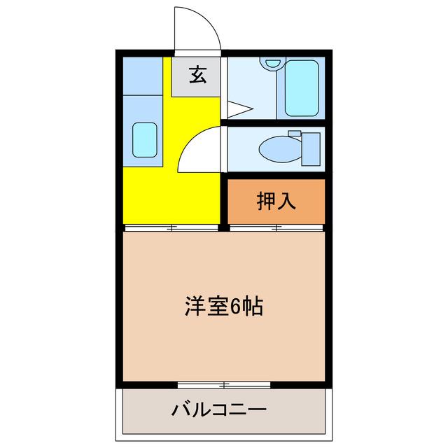 ルミエール泉(1K/2階)の間取り写真