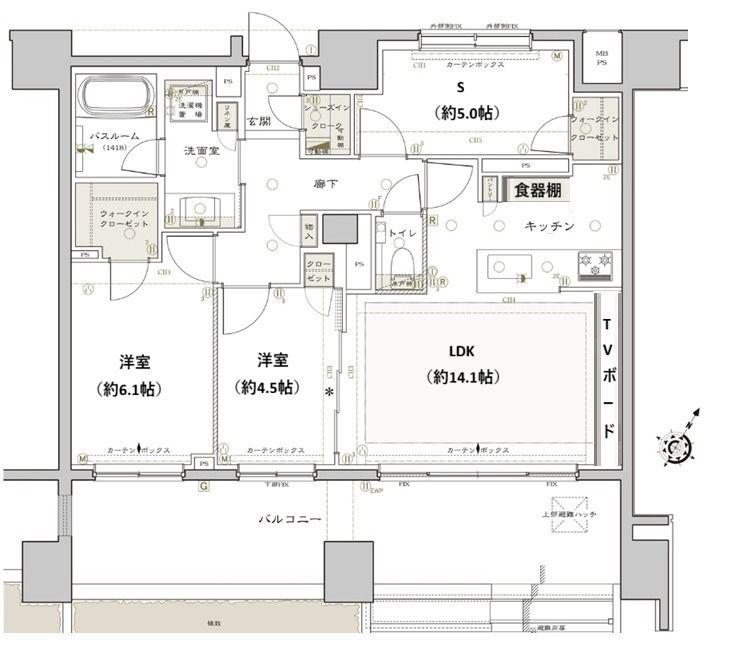 クリオレジダンス横濱ザマークス(3LDK/1階)の間取り写真