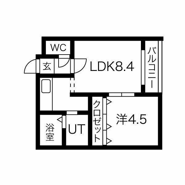 フェリーク(1LDK/1階)の間取り写真