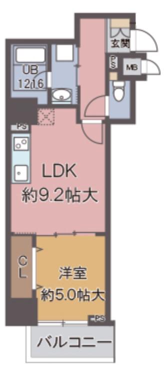 アルデールトモ北堀江(1LDK/5階)の間取り写真