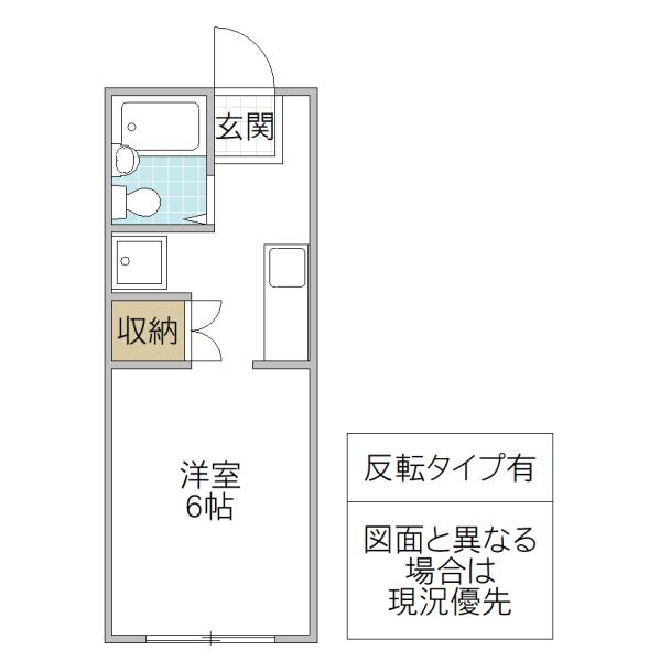 クアトロ C(ワンルーム/1階)の間取り写真