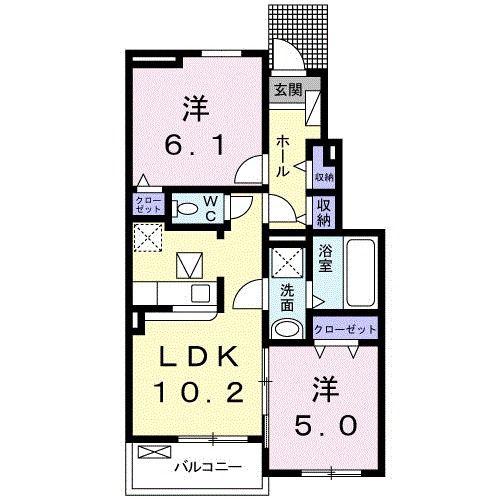 スプリーム・レジデンス II(2LDK/1階)の間取り写真