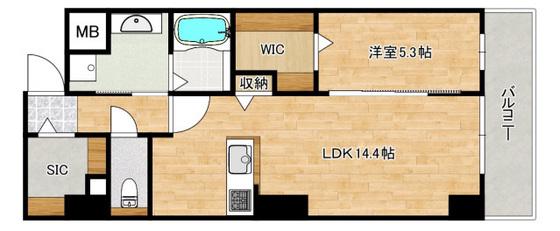 橋本町柴崎ビル(1LDK/10階)の間取り写真