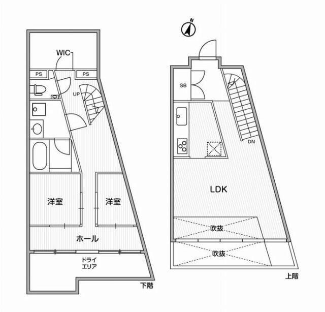 グランデュオ代々木2(2LDK/3階)の間取り写真