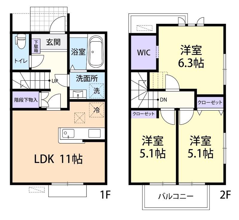 LIBERTY HOUSE(3LDK/1階)の間取り写真