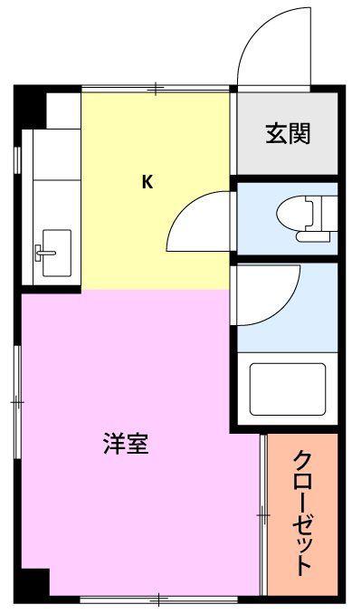 シャルム西船(1K/2階)の間取り写真