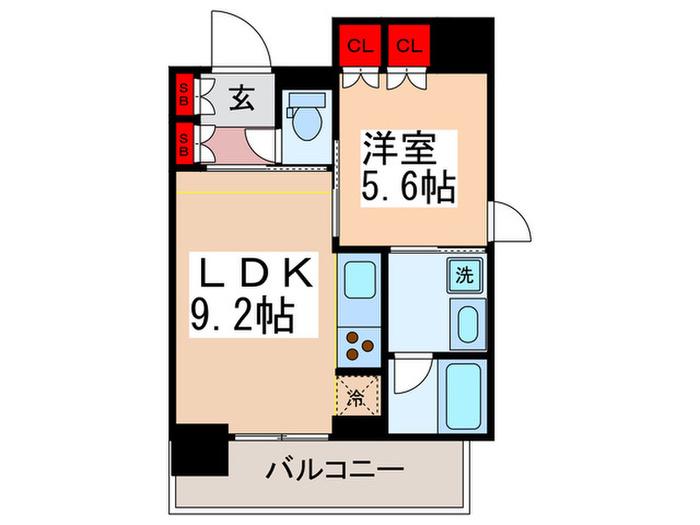 パークアクシス高田馬場(1LDK/12階)の間取り写真