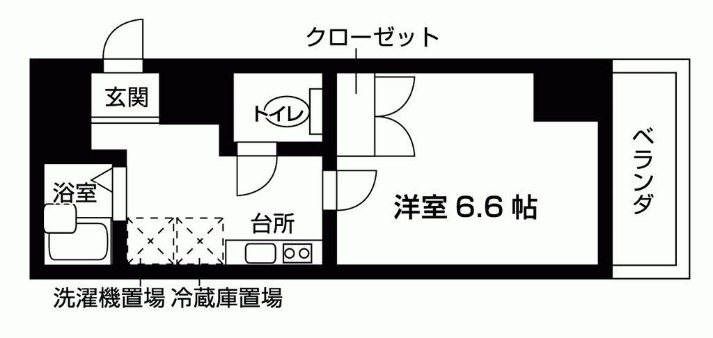 レジデンス荏原(1K/10階)の間取り写真