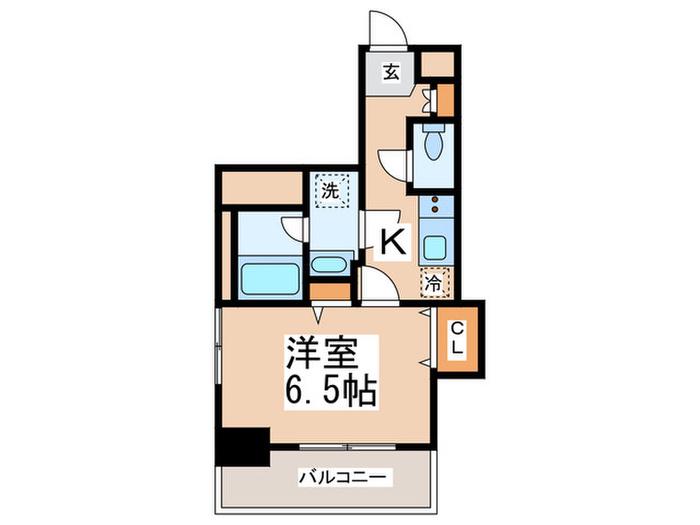 コンフォータブル(1K/6階)の間取り写真