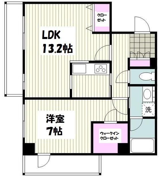 フェリーチェ(1LDK/3階)の間取り写真