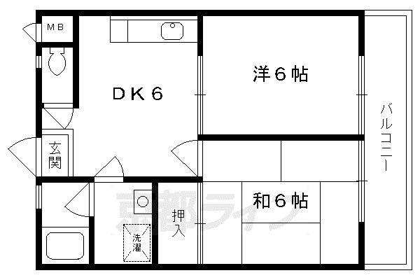 澤野野ハイツ(2DK/2階)の間取り写真
