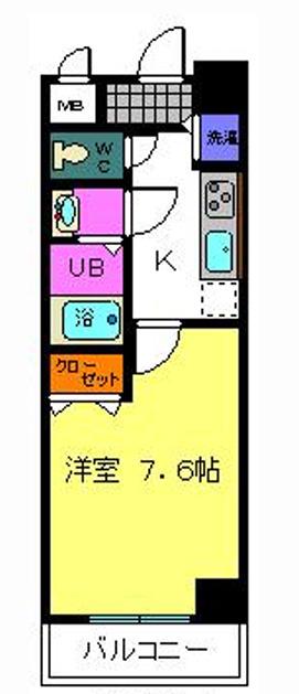 シャルマンフジ阿波座イースト(1K/7階)の間取り写真