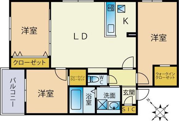 PORTE-BONHEURII(3LDK/5階)の間取り写真