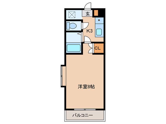 MT.Fきしゃば(1K/2階)の間取り写真
